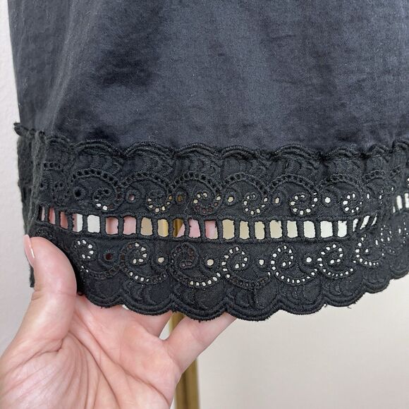 Veeko Dress Womens Small Black Mini Fit and Flare Lace Trim Goth Dark Whimsigoth - Picture 5 of 14